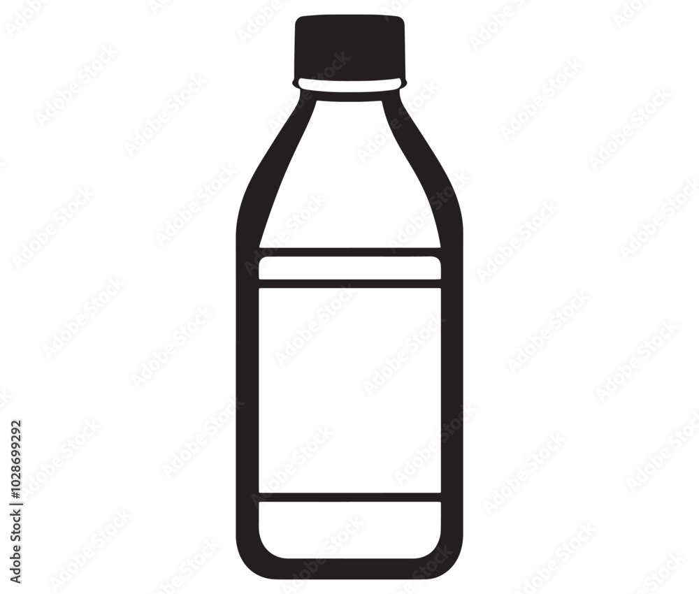 Bottle of water isolated on white, Vector Design Milk Bottle Icon Style, Line art bottle icon Bottle of water isolated on white, Vector Design Milk Bottle Icon Style, Line art bottle icon
