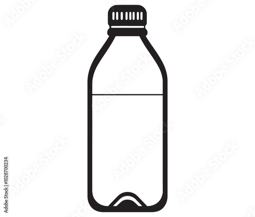 Bottle of water isolated on white, Vector Design Milk Bottle Icon Style, Line art bottle icon