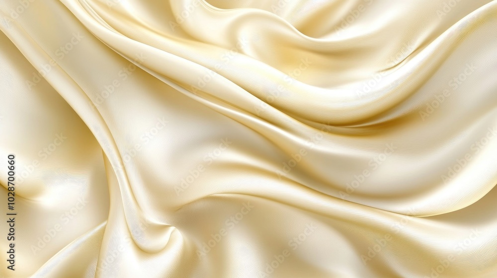 Obraz premium Radiant Golden Waves of Smooth Fabric Flowing Gracefully