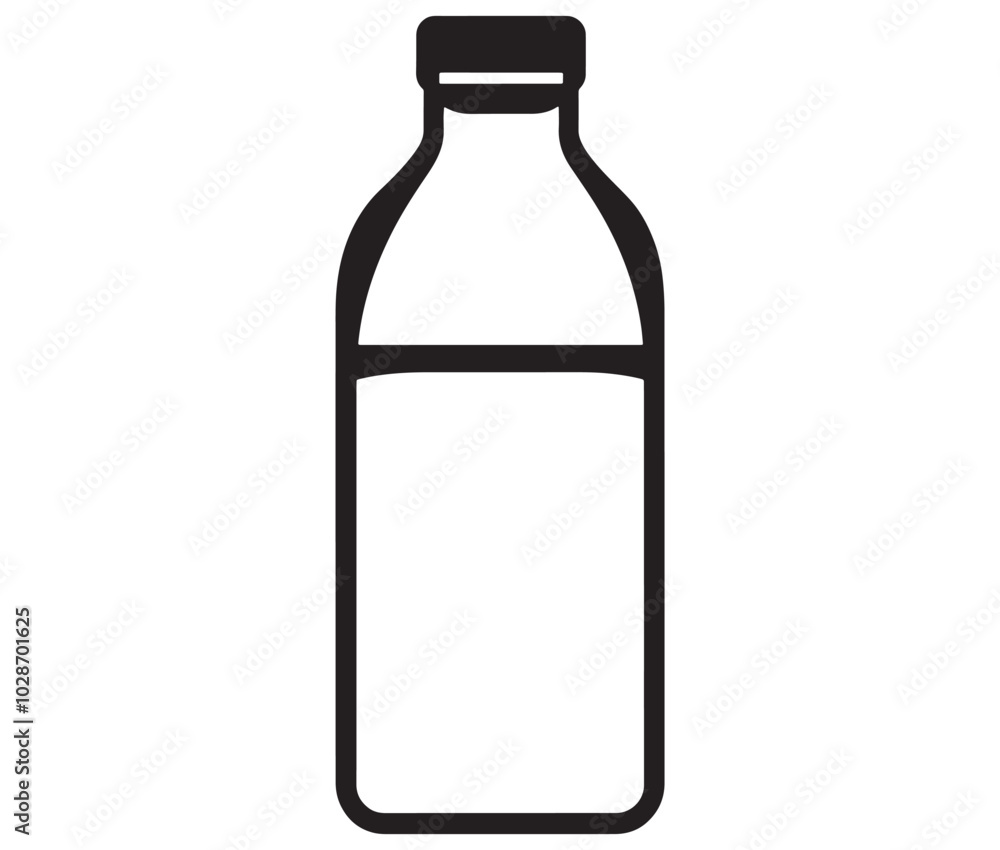 Bottle of water isolated on white, Vector Design Milk Bottle Icon Style, Line art bottle icon Bottle of water isolated on white, Vector Design Milk Bottle Icon Style, Line art bottle icon