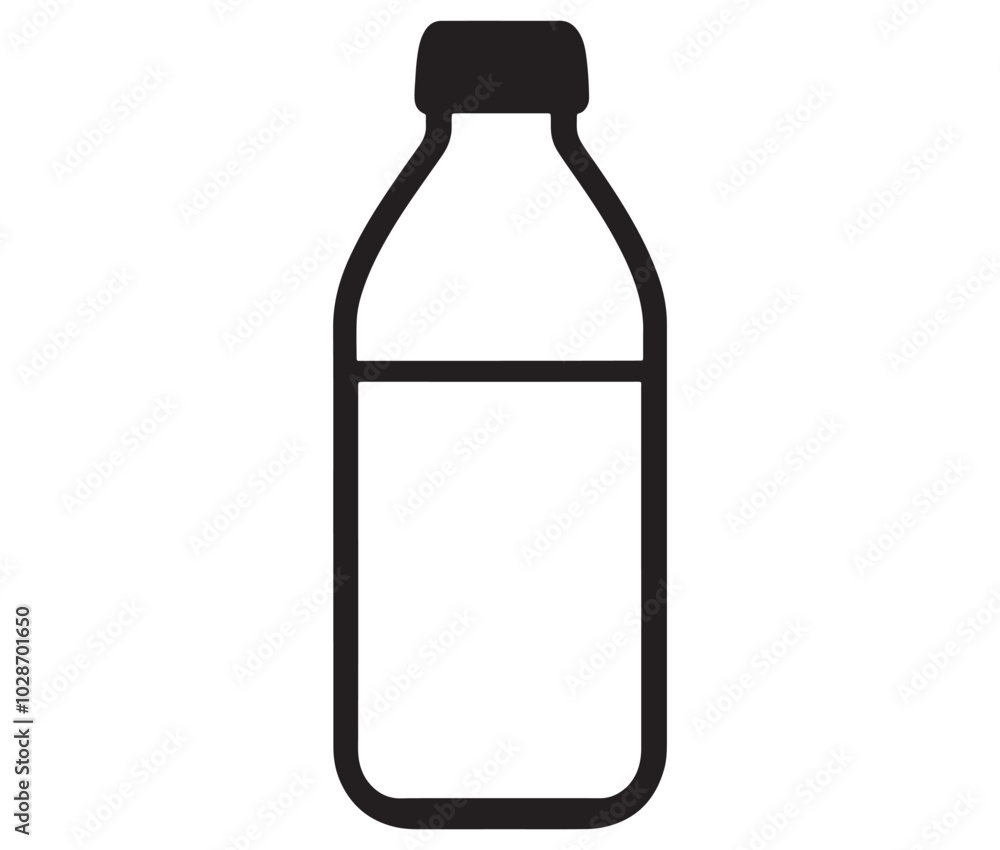Bottle of water isolated on white, Vector Design Milk Bottle Icon Style, Line art bottle icon Bottle of water isolated on white, Vector Design Milk Bottle Icon Style, Line art bottle icon
