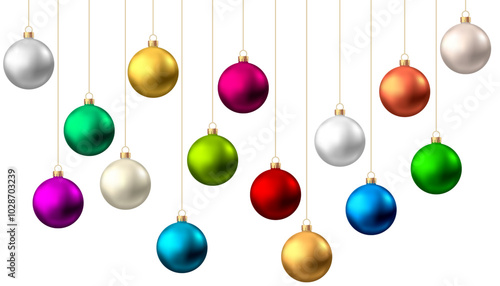 Realistic   Christmas  balls  isolated on white background.