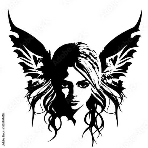 Elevate Your Creative Projects with a Magical Vector Image of a Fairy – Ideal for Fantasy Illustrations, Whimsical Designs, and Enchanting Decorations, Infusing Your Work with Charm, Imagination