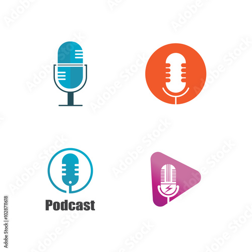 podcast logo vector symbol