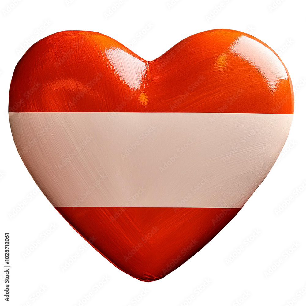 Austria flag in heart shape.