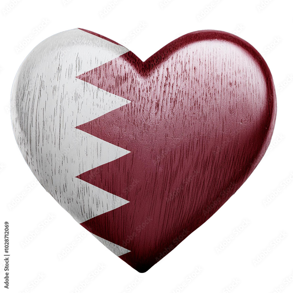 Bahrain flag in heart shape.