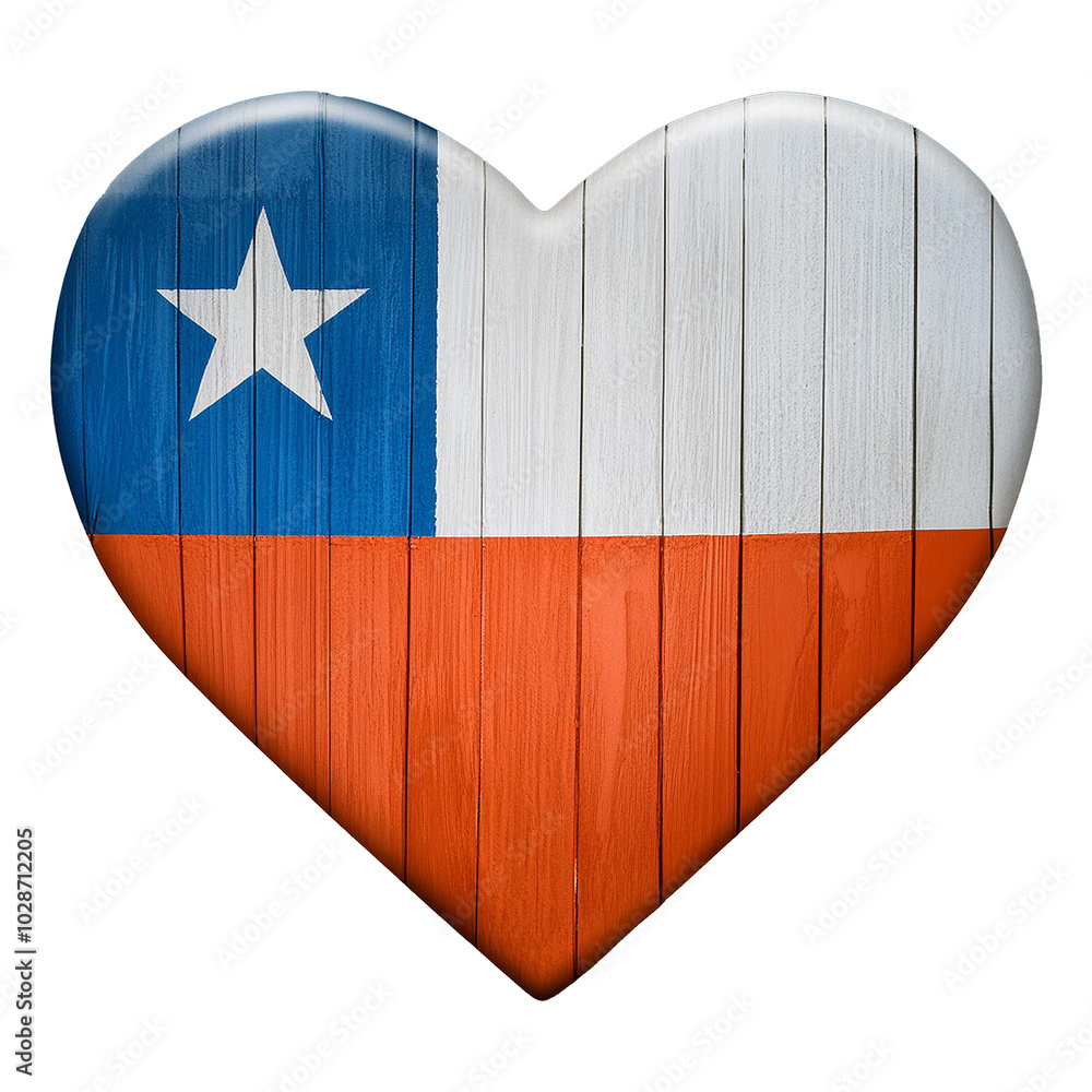 Chile flag in heart shape.