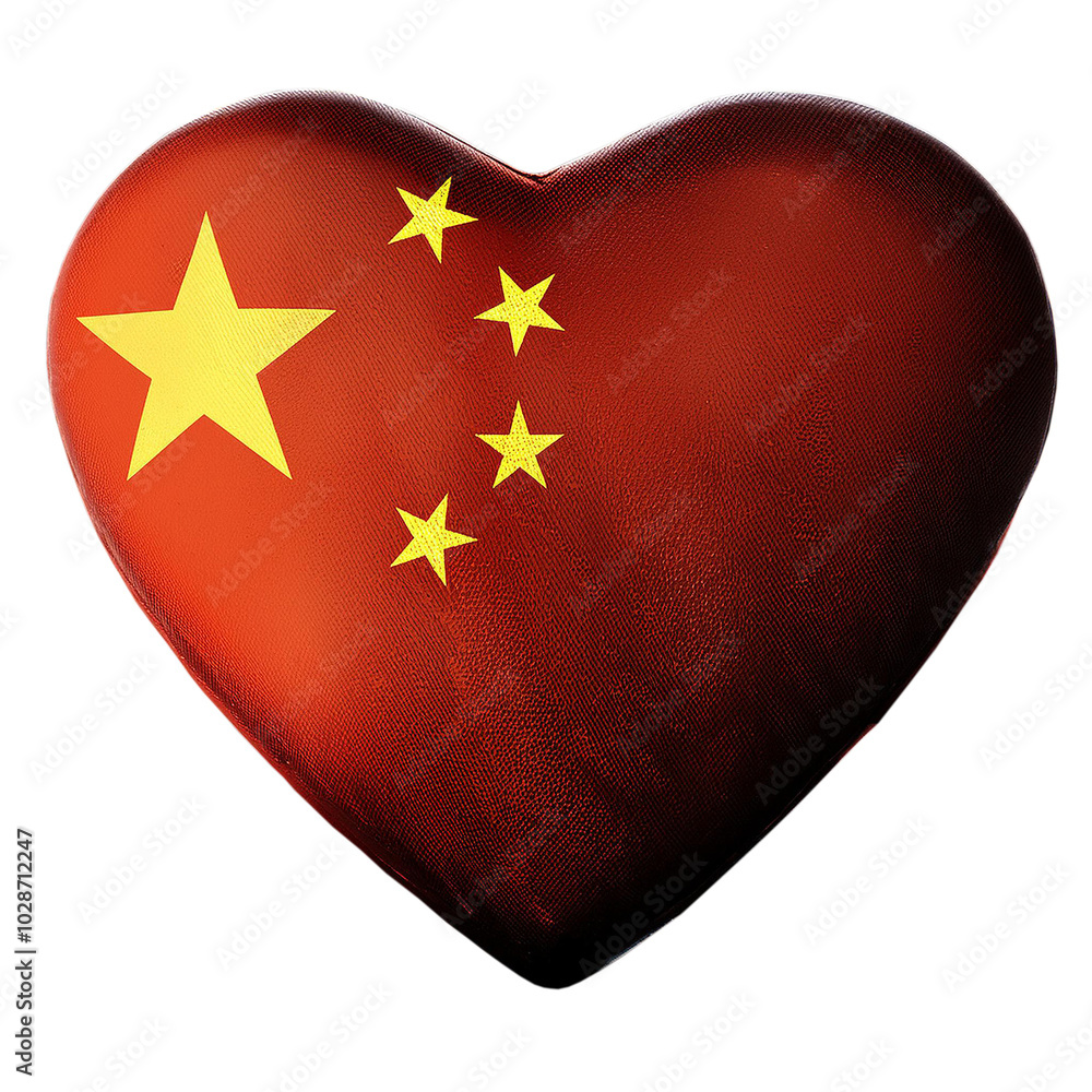 China flag in heart shape.