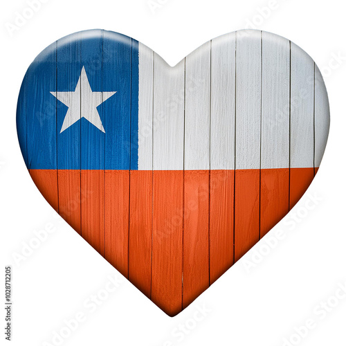 Obraz na płótnie Chile flag in heart shape.
w salonie