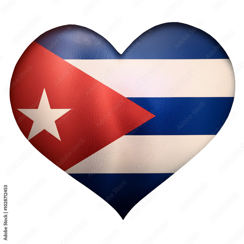 Cuba flag in heart shape.