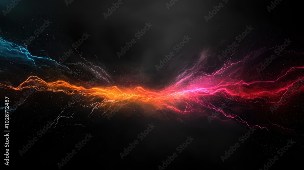 Colorful Lightning strikes background, Flash light thunderbolt spark Colorful Lightning strikes background, Flash light thunderbolt spark