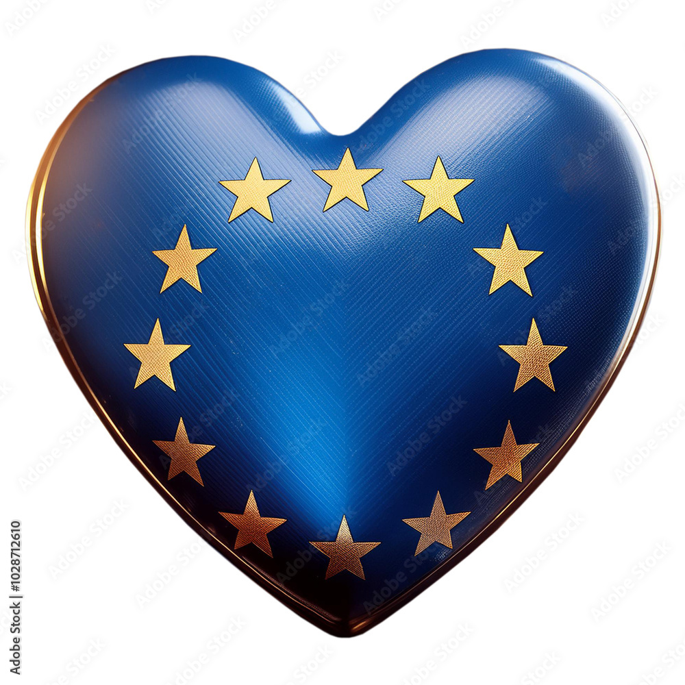 European Union flag in heart shape.