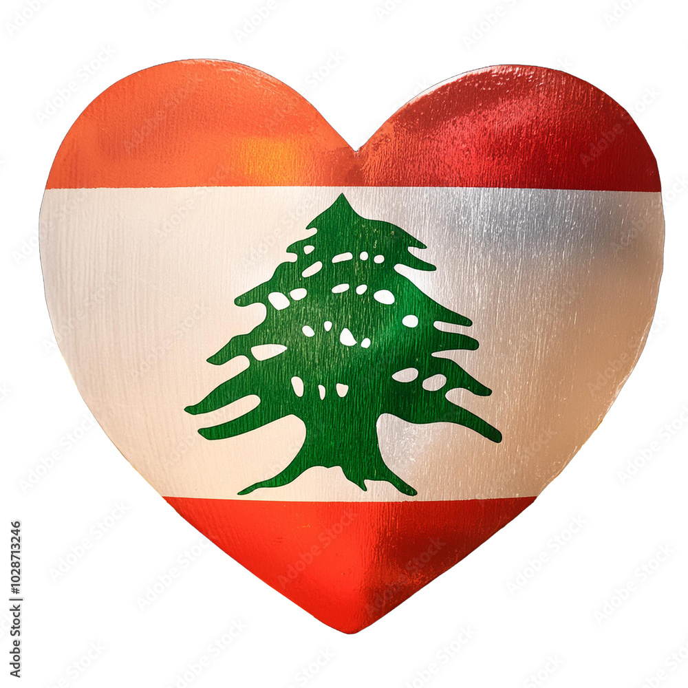 Lebanon flag in heart shape.