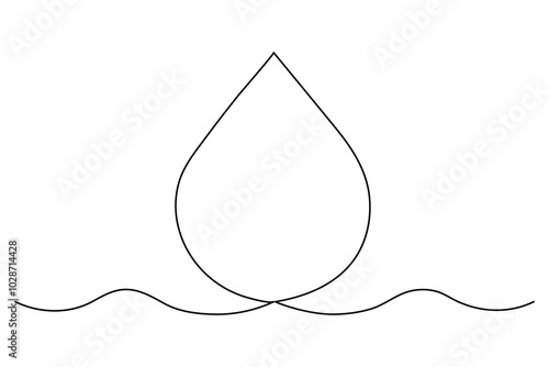 Continuous line drawing of drop. Water drop line icon. raun drop icon. Vector illustration