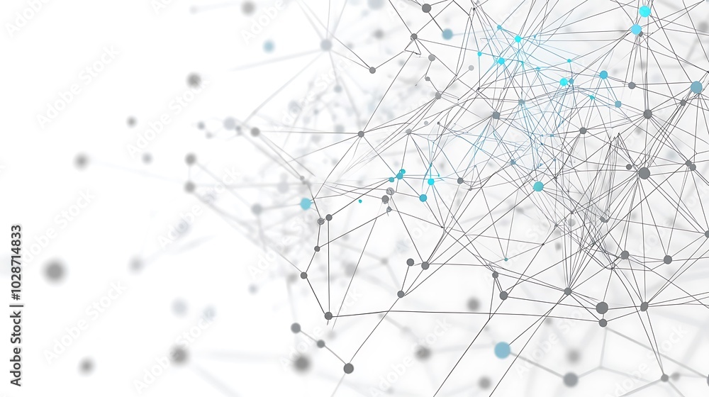 Abstract network of connected dots and lines on a white background. Abstract network of connected dots and lines on a white background.