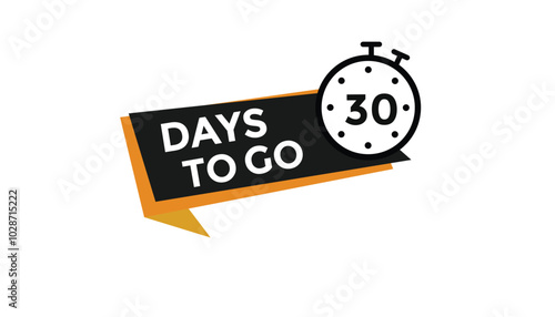 30 days to go Countdown number banner templates. time icon. Vector Illustration