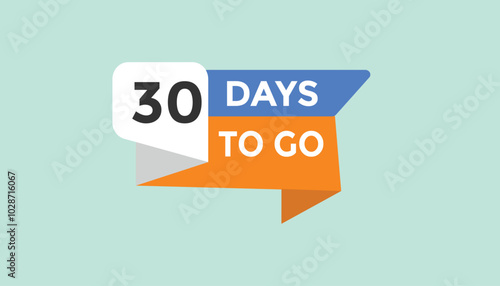 30 days to go Countdown number banner templates. time icon. Vector Illustration