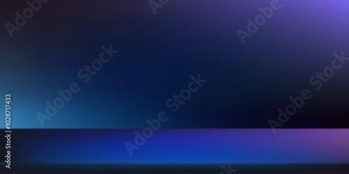 Empty purple and blue studio background. Empty dark studio background. Abstract studio room platform design. Space for selling products on the website. Vector illustration.