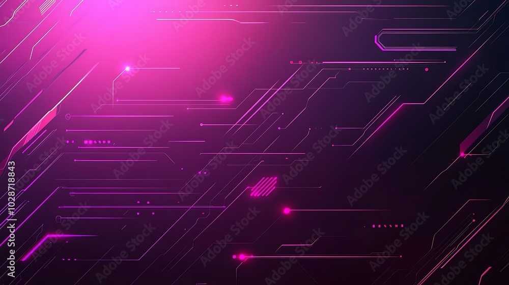 Obraz premium Abstract pink and purple digital circuit board background.