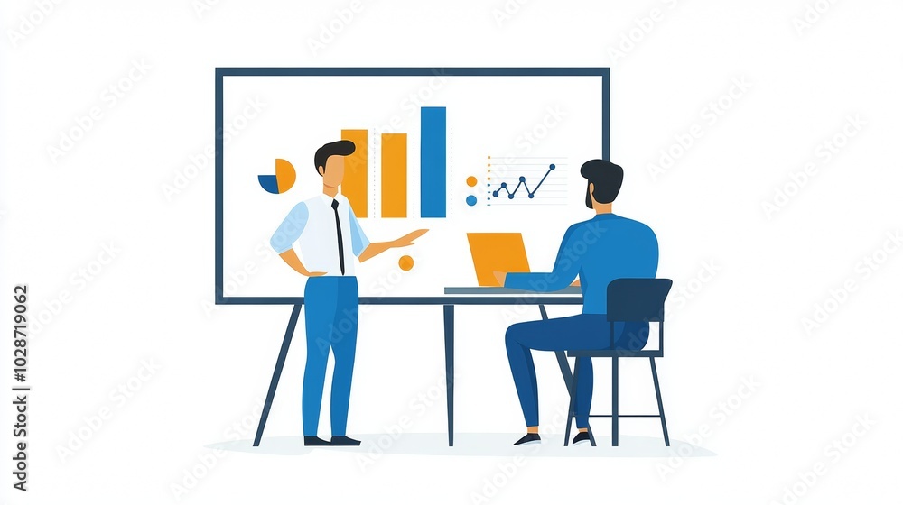 Vector illustration of office people: Brainstorming creative content strategies for business growth Vector illustration of office people: Brainstorming creative content strategies for business growth