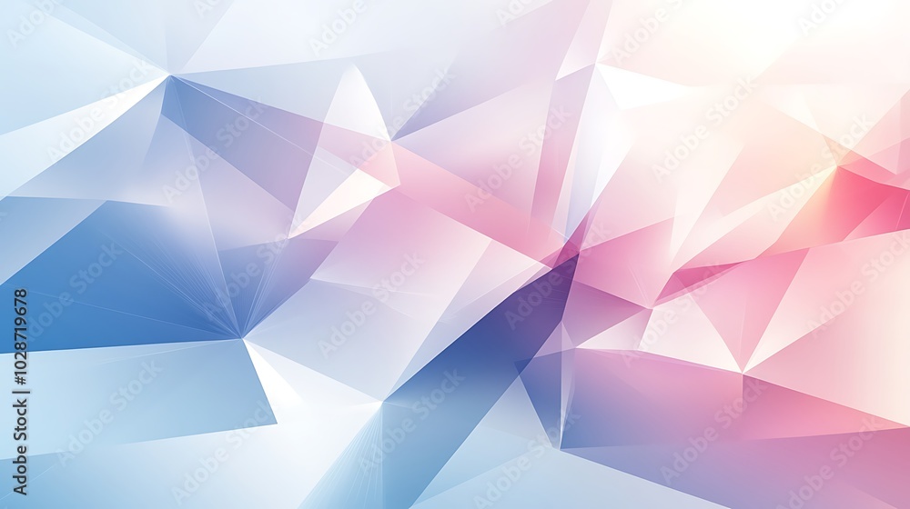 Naklejka premium Abstract polygonal background with blue, pink, and white colors.