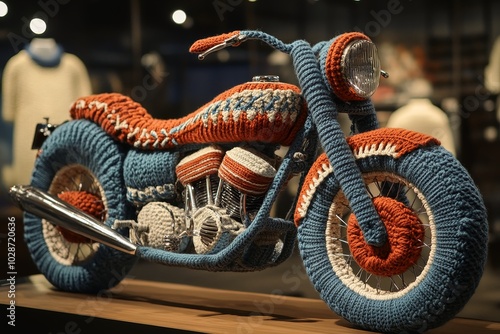 A knitted very cool looking motorcycle photo