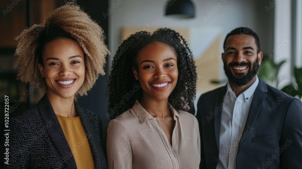 Successful business professionals standing in an office, Generative AI Successful business professionals standing in an office, Generative AI