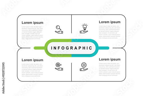 Design template vector infographic with 4 process suitable for business information and web presentation
