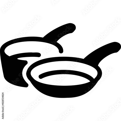 Simple vector icon frying pan, saucepan
