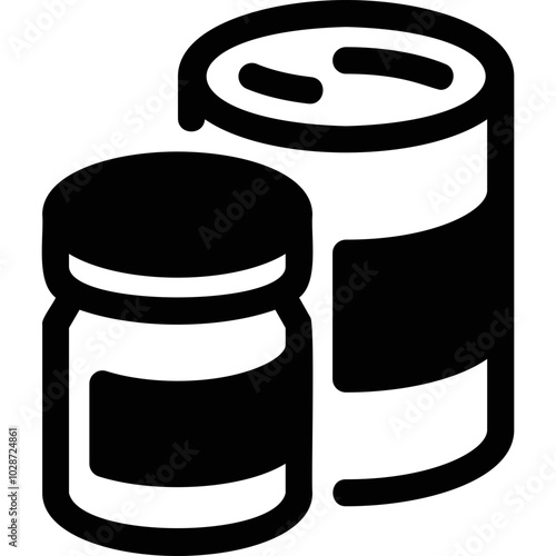 Simple vector icon soup, canned food