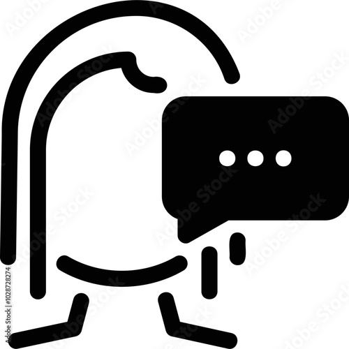 Simple vector icon girl says