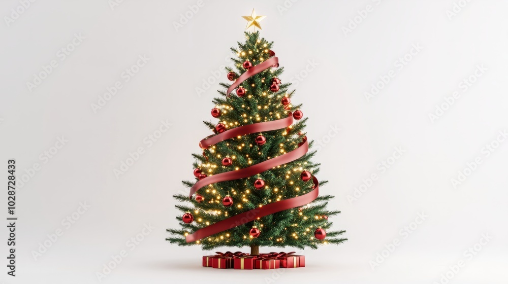 christmas tree decorated with red and gold ornaments and lights christmas tree decorated with red and gold ornaments and lights