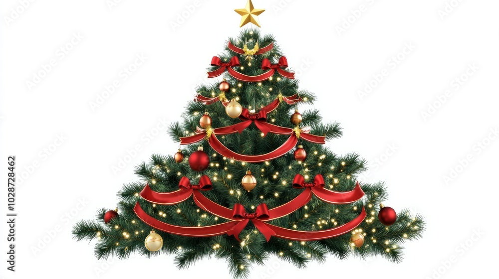christmas tree decorated with red and gold ornaments and lights christmas tree decorated with red and gold ornaments and lights