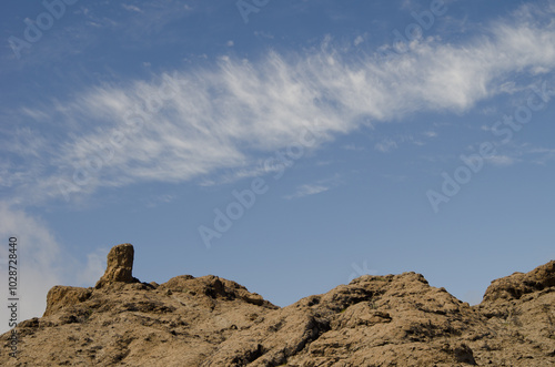 Cloudscape over a rocky surface. The Nublo Rural Park. Tejeda. Gran Canaria. Canary Islands. Spain.