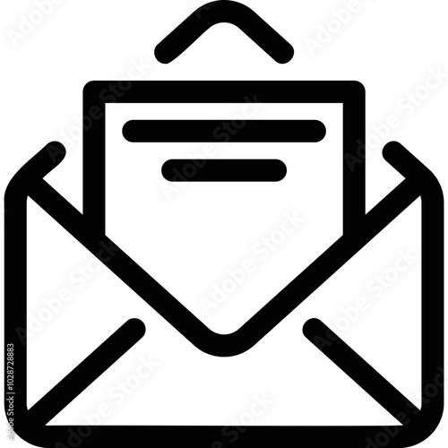 Simple vector icon open envelope, message