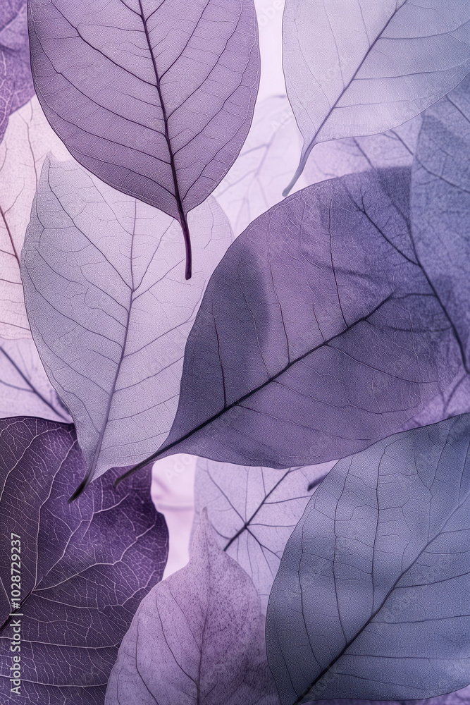 Close up of purple leaves. Close-up of leaves in shades of purple and gray, with the focus on their textures and patterns. Close up of purple leaves. Close-up of leaves in shades of purple and gray, with the focus on their textures and patterns.
