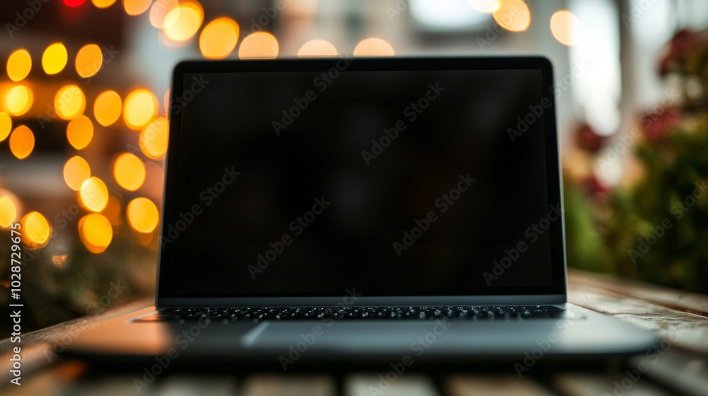 person browses exciting Black Friday deals online on a laptop embraced by a cozy atmosphere filled with twinkling lights and seasonal decorations perfect for holiday shopping. person browses exciting Black Friday deals online on a laptop embraced by a cozy atmosphere filled with twinkling lights and seasonal decorations perfect for holiday shopping.