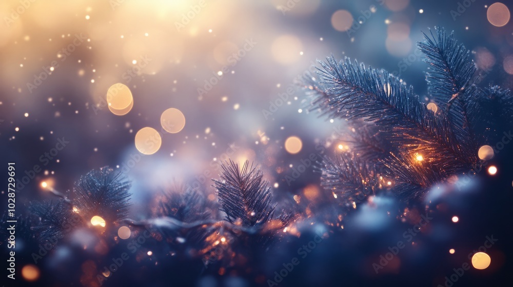 Fototapeta premium christmas background with glitter and lights