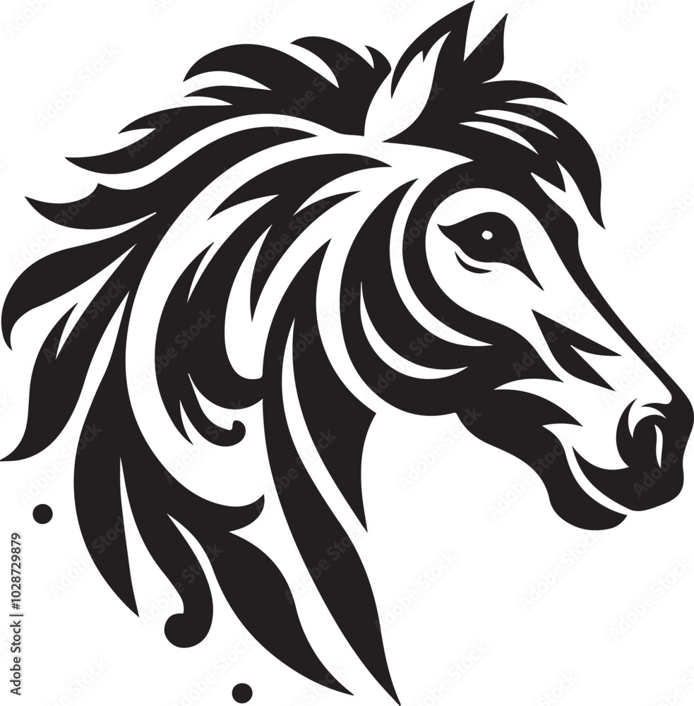 Horse face silhouette vector Horse face silhouette vector