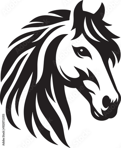 Horse face silhouette vector