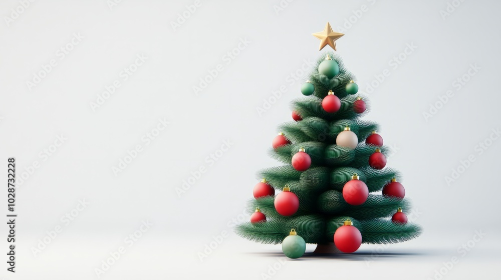 3d vector christmas tree isolated on white 3d vector christmas tree isolated on white