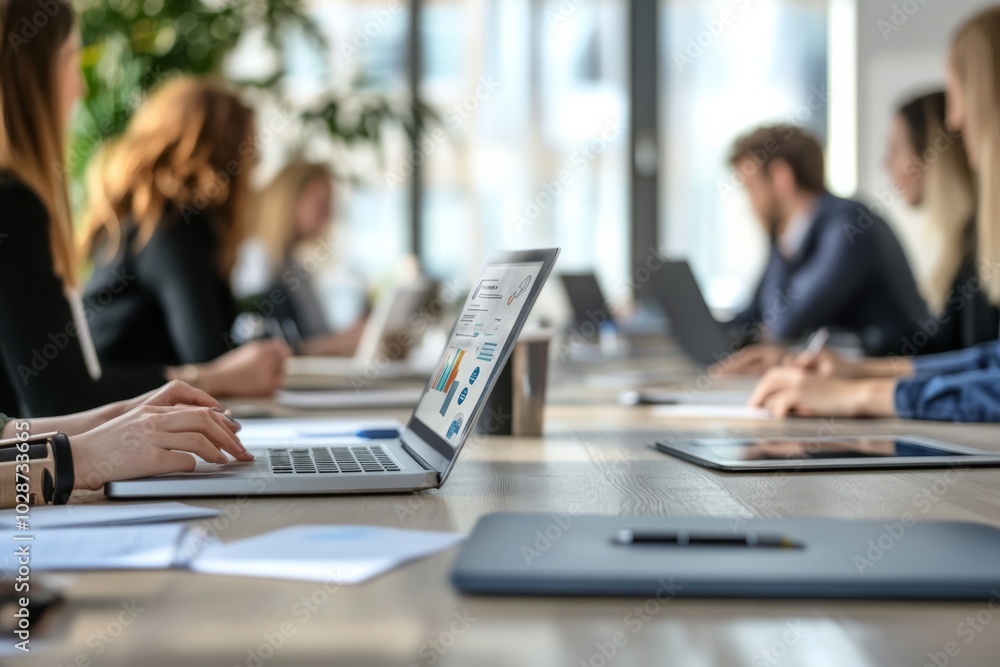 Business people in a board room meeting
Business people in a board room meeting
