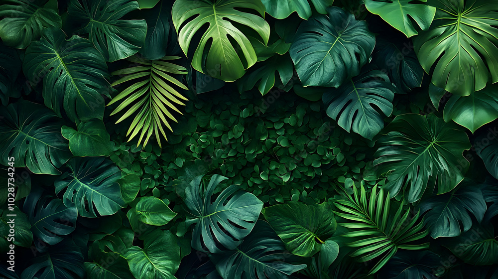 Lush green leaves creating a vibrant, natural backdrop. Lush green leaves creating a vibrant, natural backdrop.