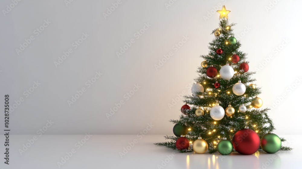 christmas tree with lights and ornaments christmas tree with lights and ornaments