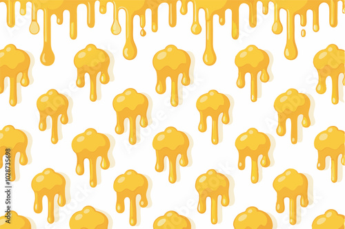 Honeycombs and dripping honey create an attractive and rich background, highlighting the beauty of nature.