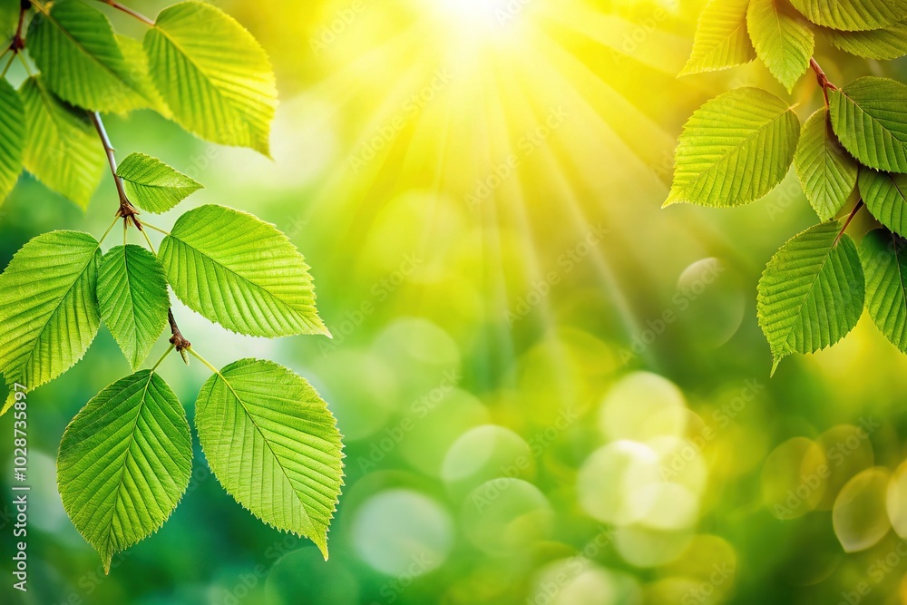 Fresh Spring Leaves Glowing in Nature's Palette for Tranquil Backgrounds Fresh Spring Leaves Glowing in Nature's Palette for Tranquil Backgrounds