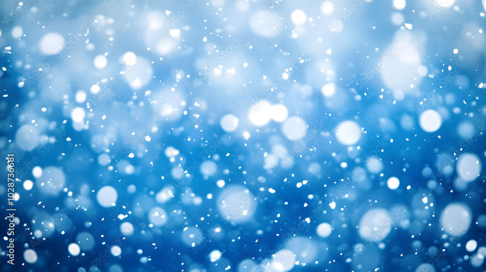Blue Bokeh with Falling Snow Blue Bokeh with Falling Snow