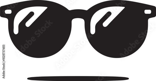 Minimalist sunglass logo on a white background