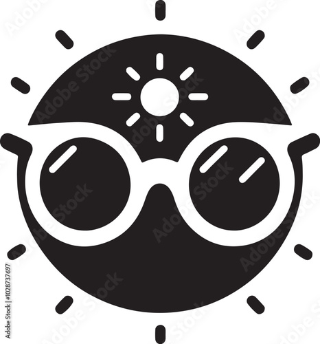 Minimalist sunglass logo on a white background