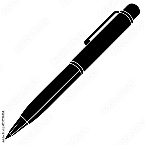Rollerball Pen vector silhouette art illustration
